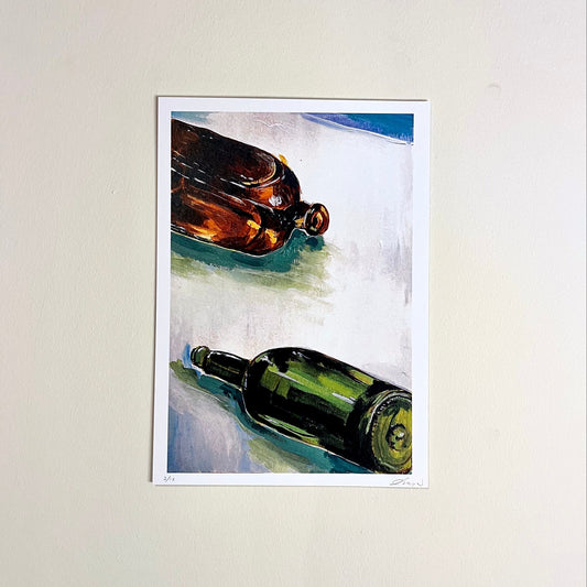 Artwork of two bottles on a white background